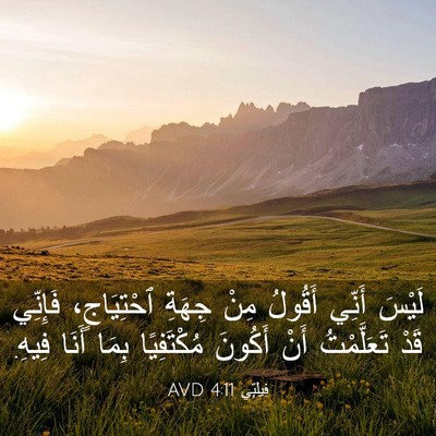 Picture 03 - فِيلِبِّي 4:11 AVD - لَيْسَ أَنِّي أَقُولُ مِنْ - Bible Verse Picture