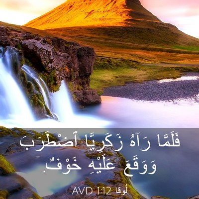 Picture 03 - لُوقا 1:12 AVD - فَلَمَّا رَآهُ زَكَرِيَّا - Bible Verse Picture