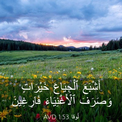 Picture 03 - لُوقا 1:53 AVD - أَشْبَعَ ٱلْجِيَاعَ - Bible Verse Picture