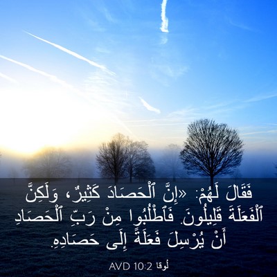 Picture 03 - لُوقا 10:2 AVD - فَقَالَ لَهُمْ: «إِنَّ - Bible Verse Picture