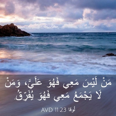 Picture 03 - لُوقا 11:23 AVD - مَنْ لَيْسَ مَعِي فَهُوَ - Bible Verse Picture