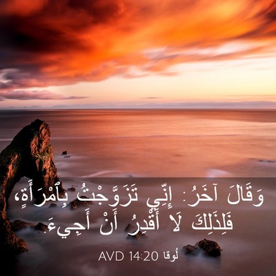 Picture 03 - لُوقا 14:20 AVD - وَقَالَ آخَرُ: إِنِّي - Bible Verse Picture