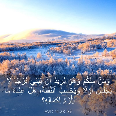 Picture 03 - لُوقا 14:28 AVD - وَمَنْ مِنْكُمْ وَهُوَ - Bible Verse Picture