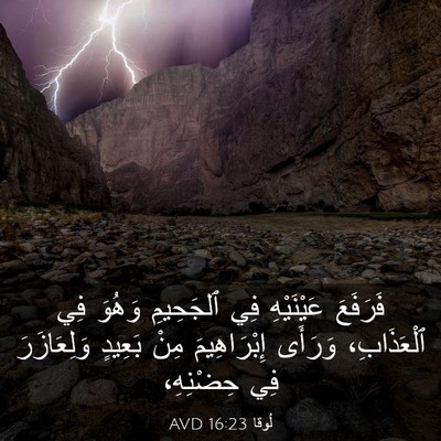 Picture 03 - لُوقا 16:23 AVD - فَرَفَعَ عَيْنَيْهِ فِي - Bible Verse Picture