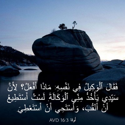 Picture 03 - لُوقا 16:3 AVD - فَقَالَ ٱلْوَكِيلُ فِي - Bible Verse Picture
