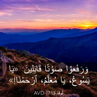Picture 03 - لُوقا 17:13 AVD - وَرَفَعوُا صَوْتًا - Bible Verse Picture