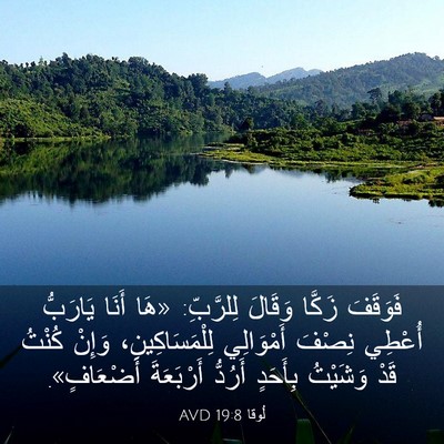 Picture 03 - لُوقا 19:8 AVD - فَوَقَفَ زَكَّا وَقَالَ - Bible Verse Picture