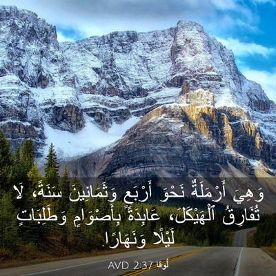 Picture 03 - لُوقا 2:37 AVD - وَهِيَ أَرْمَلَةٌ نَحْوَ - Bible Verse Picture