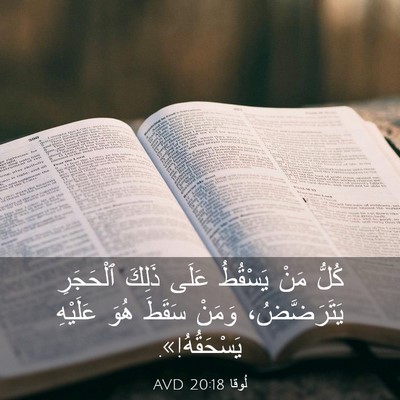 Picture 03 - لُوقا 20:18 AVD - كُلُّ مَنْ يَسْقُطُ عَلَى - Bible Verse Picture