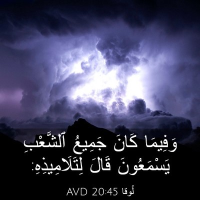 Picture 03 - لُوقا 20:45 AVD - وَفِيمَا كَانَ جَمِيعُ - Bible Verse Picture