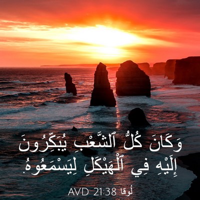 Picture 03 - لُوقا 21:38 AVD - وَكَانَ كُلُّ ٱلشَّعْبِ - Bible Verse Picture