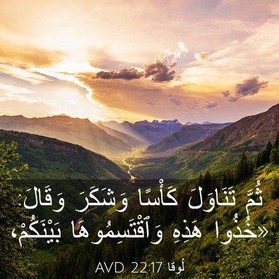 Picture 03 - لُوقا 22:17 AVD - ثُمَّ تَنَاوَلَ كَأْسًا - Bible Verse Picture