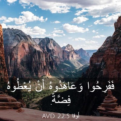 Picture 03 - لُوقا 22:5 AVD - فَفَرِحُوا وَعَاهَدُوهُ - Bible Verse Picture