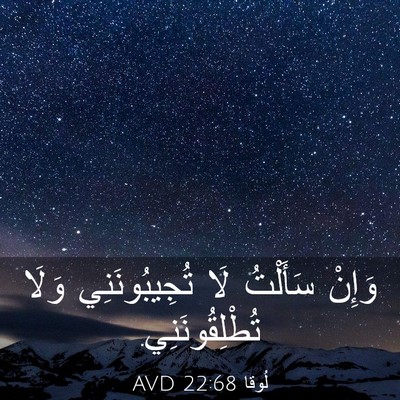 Picture 03 - لُوقا 22:68 AVD - وَإِنْ سَأَلْتُ لَا - Bible Verse Picture