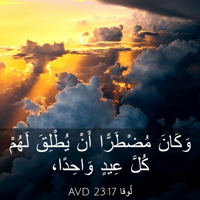 Picture 03 - لُوقا 23:17 AVD - وَكَانَ مُضْطَرًّا أَنْ - Bible Verse Picture