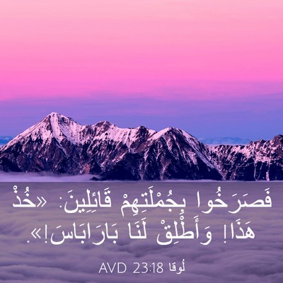 Picture 03 - لُوقا 23:18 AVD - فَصَرَخُوا بِجُمْلَتِهِمْ - Bible Verse Picture