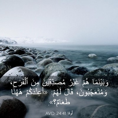 Picture 03 - لُوقا 24:41 AVD - وَبَيْنَمَا هُمْ غَيْرُ - Bible Verse Picture
