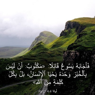 Picture 03 - لُوقا 4:4 AVD - فَأَجَابَهُ يَسُوعُ - Bible Verse Picture
