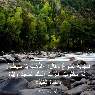 Picture 03 - لُوقا 4:8 AVD - فَأَجَابَهُ يَسُوعُ - Bible Verse Picture