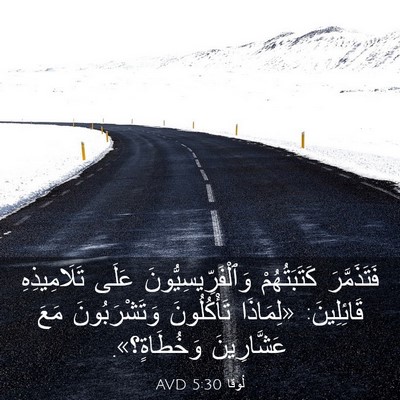 Picture 03 - لُوقا 5:30 AVD - فَتَذَمَّرَ كَتَبَتُهُمْ - Bible Verse Picture