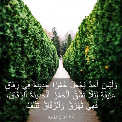 Picture 03 - لُوقا 5:37 AVD - وَلَيْسَ أَحَدٌ يَجْعَلُ - Bible Verse Picture