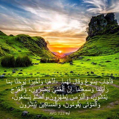 Picture 03 - لُوقا 7:22 AVD - فَأَجَابَ يَسُوعُ وَقَالَ - Bible Verse Picture