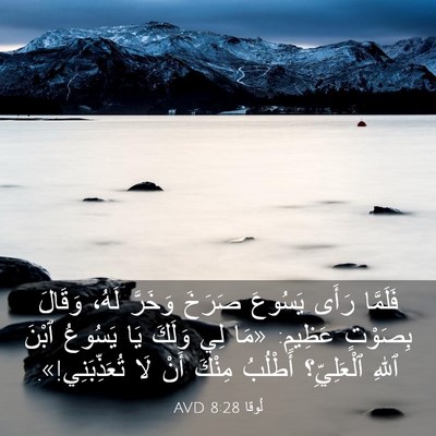 Picture 03 - لُوقا 8:28 AVD - فَلَمَّا رَأَى يَسُوعَ - Bible Verse Picture