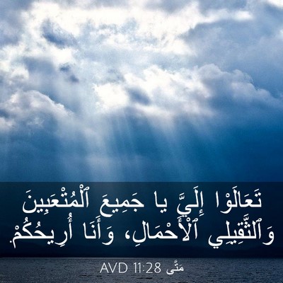 Picture 03 - مَتَّى 11:28 AVD - تَعَالَوْا إِلَيَّ يا - Bible Verse Picture