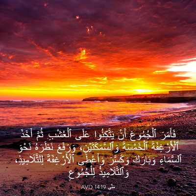 Picture 03 - مَتَّى 14:19 AVD - فَأَمَرَ ٱلْجُمُوعَ أَنْ - Bible Verse Picture