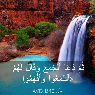 Picture 03 - مَتَّى 15:10 AVD - ثُمَّ دَعَا ٱلْجَمْعَ - Bible Verse Picture