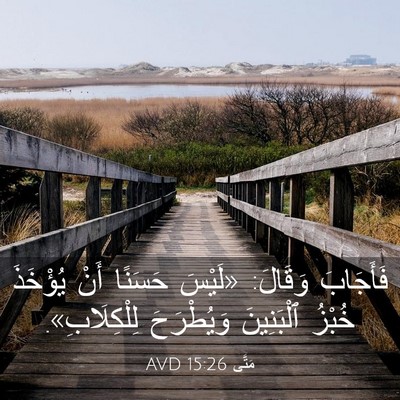 Picture 03 - مَتَّى 15:26 AVD - فَأَجَابَ وَقَالَ: «لَيْسَ - Bible Verse Picture