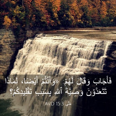 Picture 03 - مَتَّى 15:3 AVD - فَأَجَابَ وَقَالَ لَهُمْ: - Bible Verse Picture