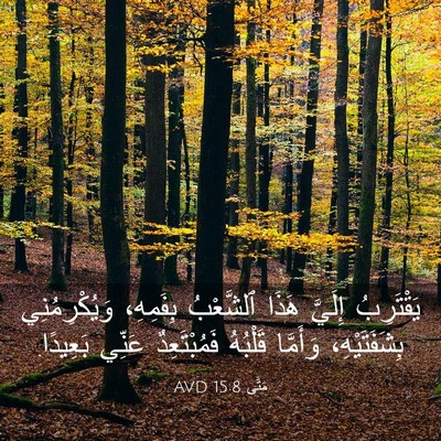 Picture 03 - مَتَّى 15:8 AVD - يَقْتَرِبُ إِلَيَّ هَذَا - Bible Verse Picture