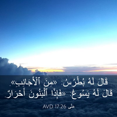 Picture 03 - مَتَّى 17:26 AVD - قَالَ لَهُ بُطْرُسُ: «مِنَ - Bible Verse Picture