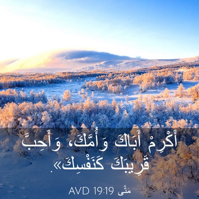 Picture 03 - مَتَّى 19:19 AVD - أَكْرِمْ أَبَاكَ - Bible Verse Picture