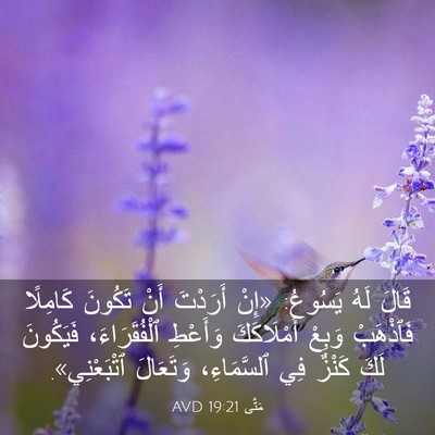 Picture 03 - مَتَّى 19:21 AVD - قَالَ لَهُ يَسُوعُ: «إِنْ - Bible Verse Picture