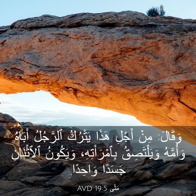 Picture 03 - مَتَّى 19:5 AVD - وَقَالَ: مِنْ أَجْلِ هَذَا - Bible Verse Picture