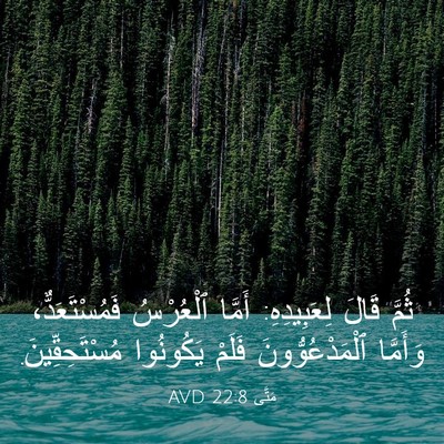 Picture 03 - مَتَّى 22:8 AVD - ثُمَّ قَالَ لِعَبِيدِهِ: - Bible Verse Picture