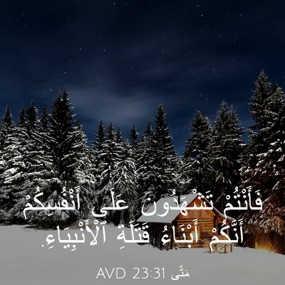 Picture 03 - مَتَّى 23:31 AVD - فَأَنْتُمْ تَشْهَدُونَ - Bible Verse Picture