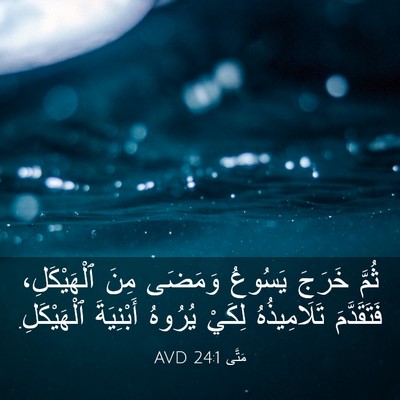 Picture 03 - مَتَّى 24:1 AVD - ثُمَّ خَرَجَ يَسُوعُ - Bible Verse Picture