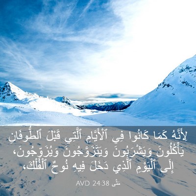 Picture 03 - مَتَّى 24:38 AVD - لِأَنَّهُ كَمَا كَانُوا - Bible Verse Picture