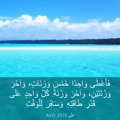Picture 03 - مَتَّى 25:15 AVD - فَأَعْطَى وَاحِدًا خَمْسَ - Bible Verse Picture