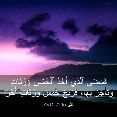Picture 03 - مَتَّى 25:16 AVD - فَمَضَى ٱلَّذِي أَخَذَ - Bible Verse Picture