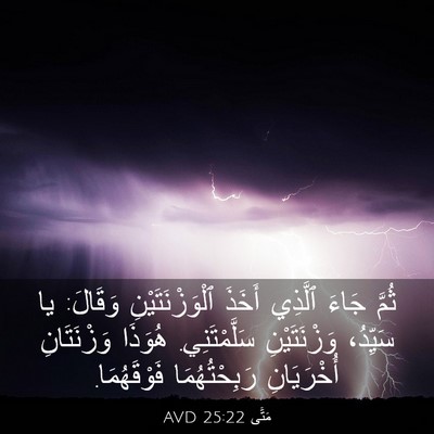 Picture 03 - مَتَّى 25:22 AVD - ثُمَّ جَاءَ ٱلَّذِي أَخَذَ - Bible Verse Picture