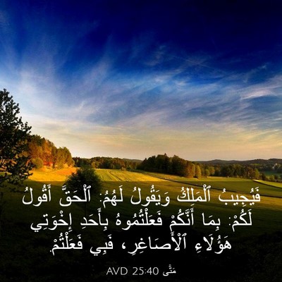 Picture 03 - مَتَّى 25:40 AVD - فَيُجِيبُ ٱلْمَلِكُ - Bible Verse Picture
