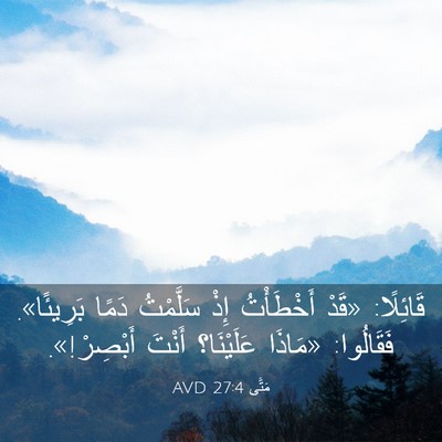 Picture 03 - مَتَّى 27:4 AVD - قَائِلًا: «قَدْ أَخْطَأْتُ - Bible Verse Picture