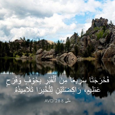Picture 03 - مَتَّى 28:8 AVD - فَخَرَجَتَا سَرِيعًا مِنَ - Bible Verse Picture