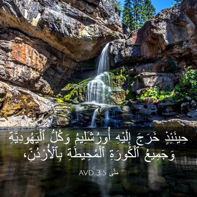 Picture 03 - مَتَّى 3:5 AVD - حِينَئِذٍ خَرَجَ إِلَيْهِ - Bible Verse Picture