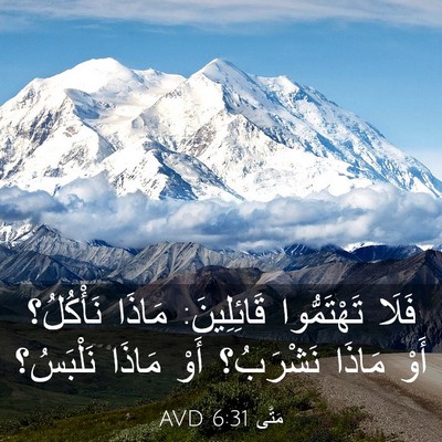 Picture 03 - مَتَّى 6:31 AVD - فَلَا تَهْتَمُّوا - Bible Verse Picture