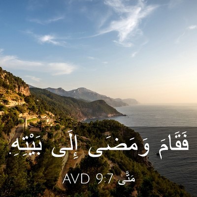Picture 03 - مَتَّى 9:7 AVD - فَقَامَ وَمَضَى إِلَى - Bible Verse Picture